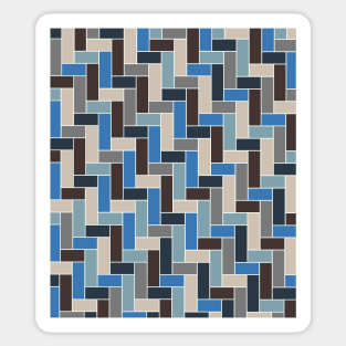 Geometric Tiles in Blues, Grey, Beige and Brown Sticker